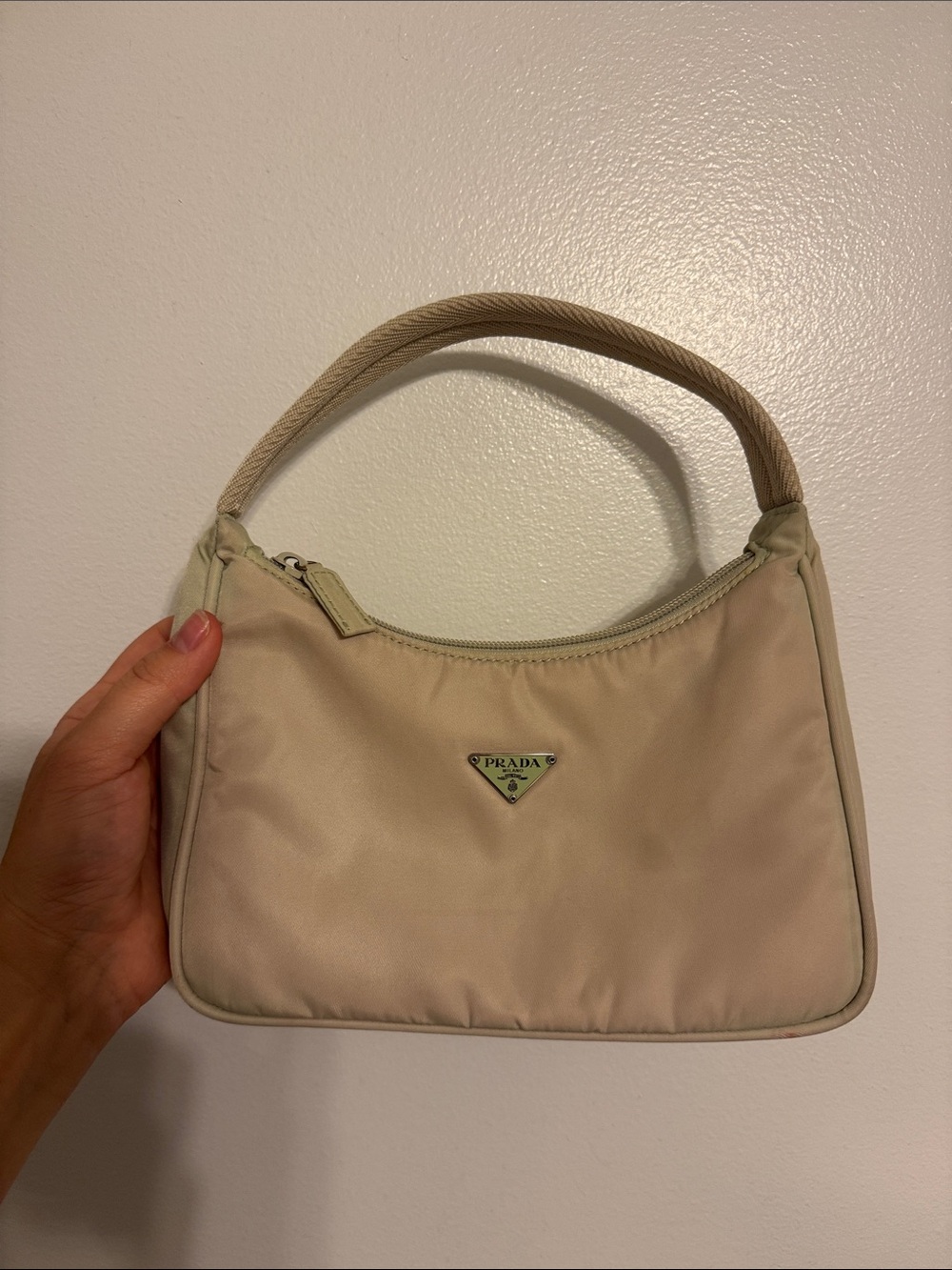 Prada Beige Nylon Mini Shoulder Bag